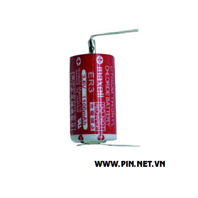 Pin Maxell ER3 Lithium 3.6v Size 1/2AA (Chân Thép) Made In Japan